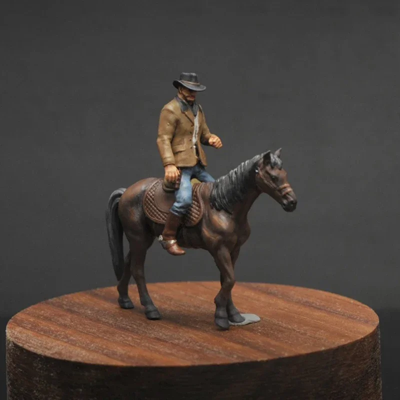 1:64 Scale Western Cowboy Figure Model Scene Accessories Resin Doll Toy DIY Ornament Display Collectible Gift