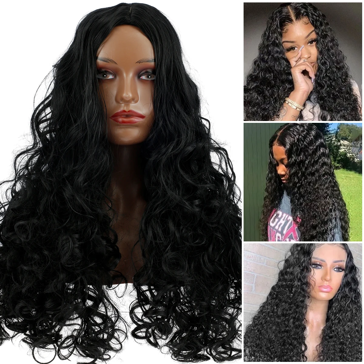 

Women Deep Wave Hd Human Hair Lace Frontal Wig Realistic Wave Human Hair Wigs For Black Women Free Shipping Curly Wigs