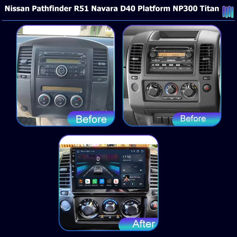 AI VOICE roadivox Android car radio for Nissan Pathfinder R51Navara D40 Platform NP300 Titastereo GPS Navigation Multimedia