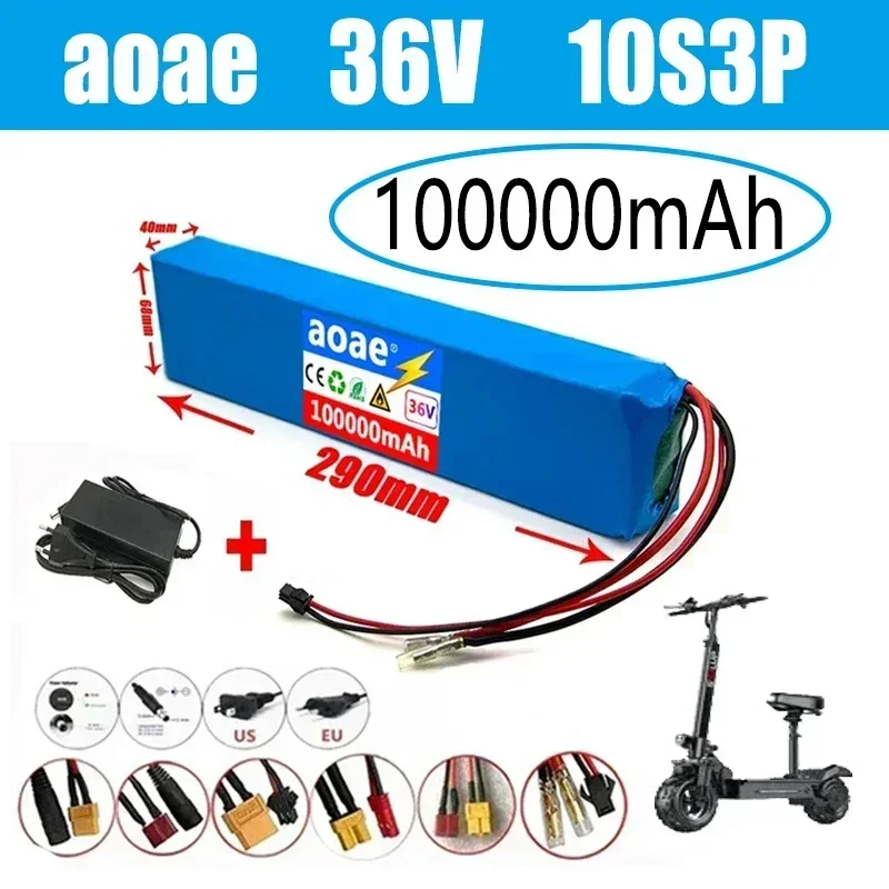 

10S3P 36V 100000mAH 18650 комплект литий-ионный батарей 500W высокая мощность и большая емкость для 36/42V мотоциклетного скутера