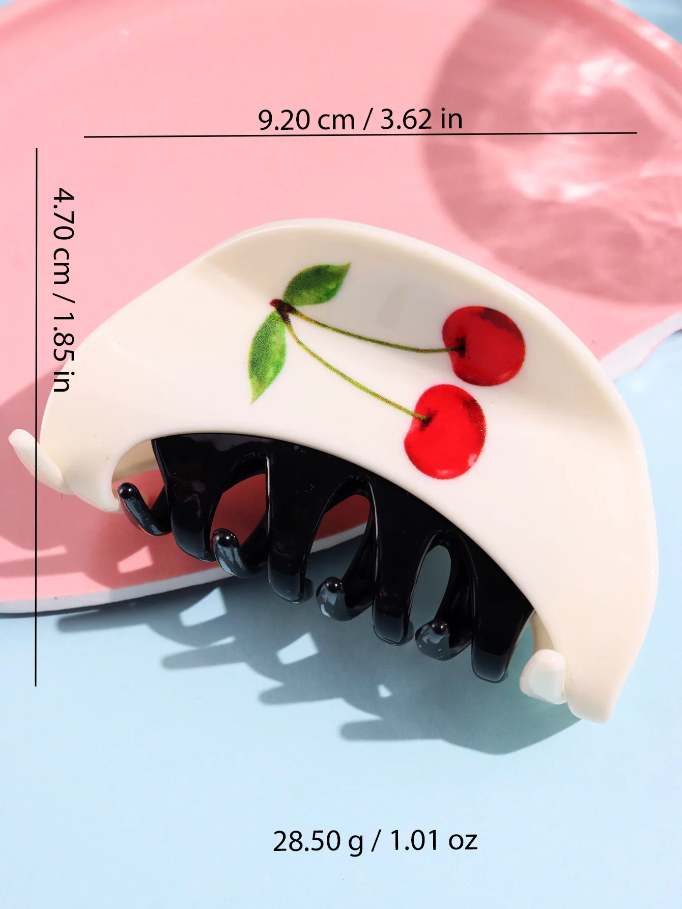 Irregular Half Circle Colorful Prints Tulips Cherry Resin Hair Claw for Women Girl Trendy Simple Hair Clip HUANZHI 2025 NEW INS