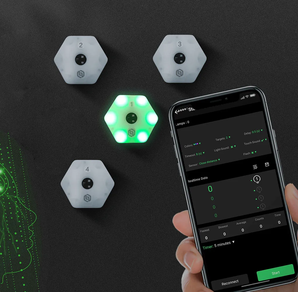 Esportes e entretenimento velocidade agilidade resposta treinamento app 4 luzes para basquete futebol boxe badminton tênis hóquei