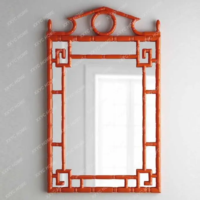 Wedding red decorative Entrance mirror Bathroom mirror Makeup mirror