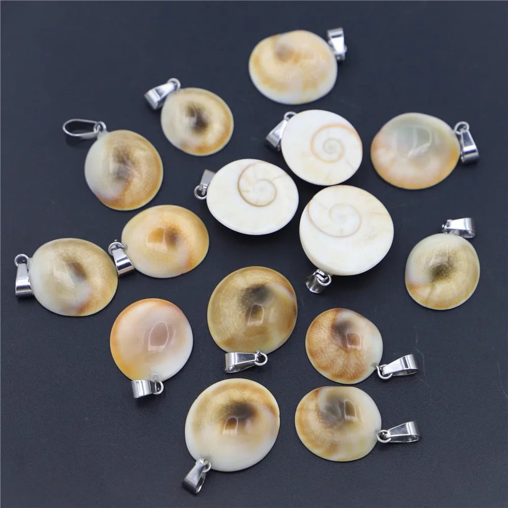 New Natural Stone Conch Shell Pendants Charms High Quality Spiritual Animal Jewelry Accessories 25Pcs Free Shipping Wholesale