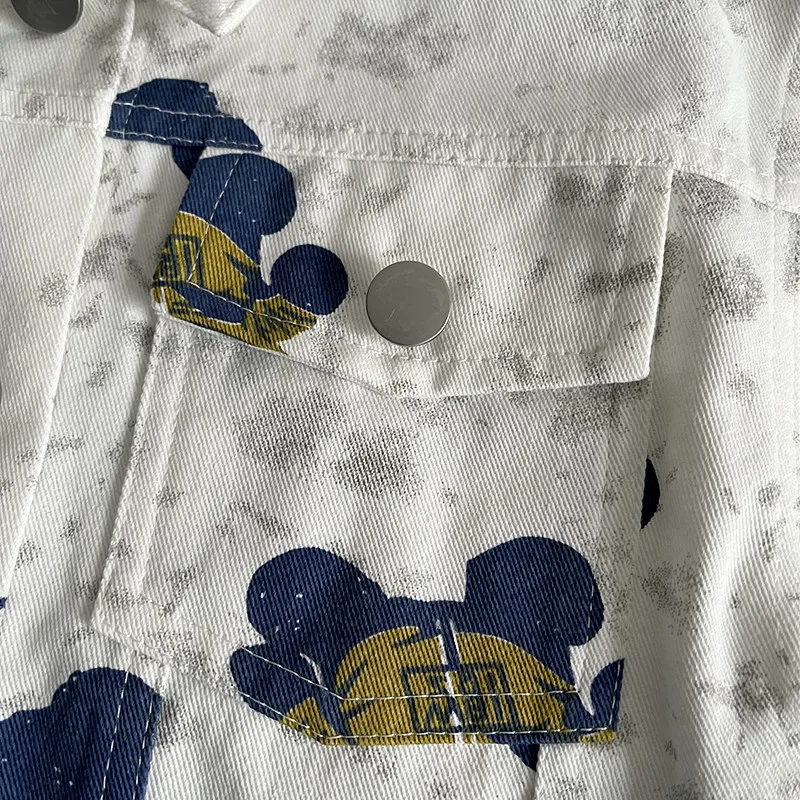 صبي وفتاة سترة معطف الربيع والخريف جديد للأطفال موضة الكرتون طوق الدنيم سترة ملابس الطفل 80-120 سنتيمتر