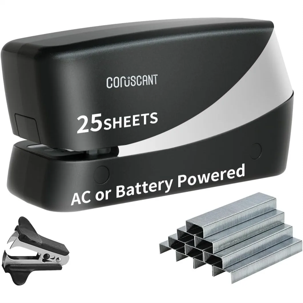 

Электрический степлер для тяжелых условий эксплуатации, настольный, с 2000 скобами и устройством для удаления скоб, автоматический, без застреваний, питание от сети/батареек, для офиса и дома