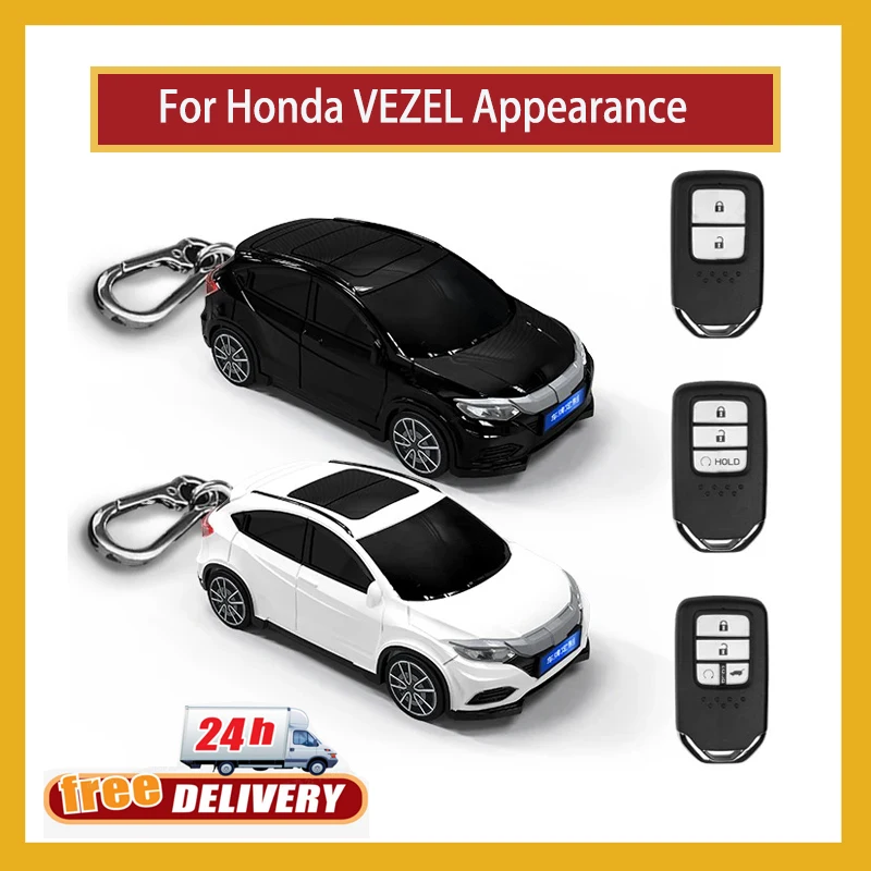 For Honda Vezel Appearance For Honda CRV Accord Civic Vezel XRV URV HRV Pilot Fit Freed Smart Remote Car Key Case Cover Chain