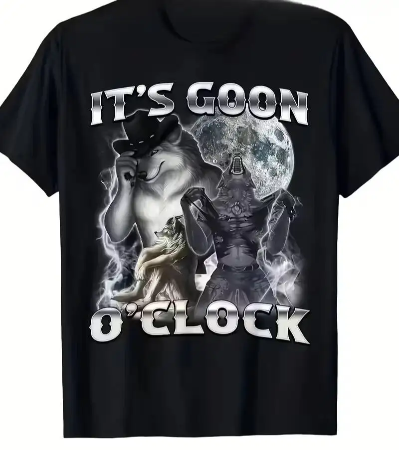 Men's Women Funny It's Goon O'clock T-Shirt Streetwear Oversize Harajuku Short Sleeved Top Tee Unisex 100% Cotton Trendy Y2K