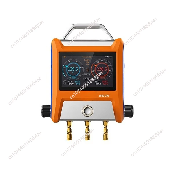 Intelligent 4 Valves Digital Manifold Kit with 5” Smart Touch Screen Gauge with Bluetooth