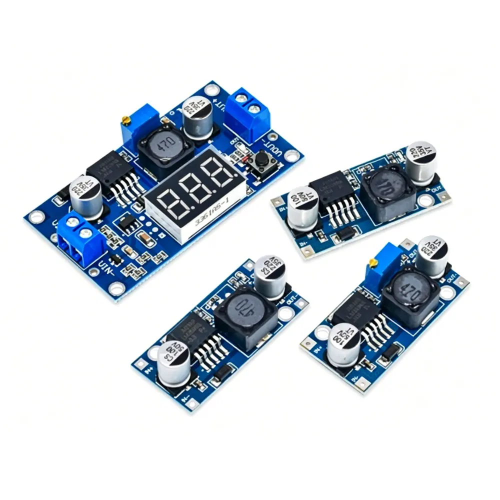 Módulo de Potência LM2596 LM2596S + Voltímetro LED, Módulo de Fonte de Alimentação DC-DC Ajustável com Display Digital, de 24V para 12V, 5V, 3.3V