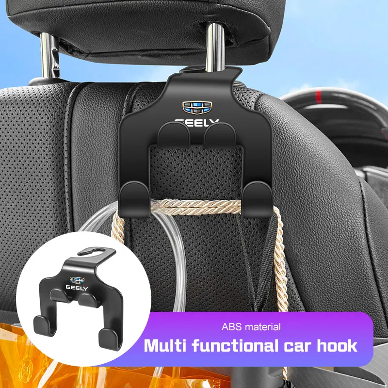 

For Geely Geometry C Coolray Emgrand EC7 EC8 X7 EX7 GX3 Pro GC6 Atlas Double Car Hooks Car Seat Hook Hanger For Bags Accessories