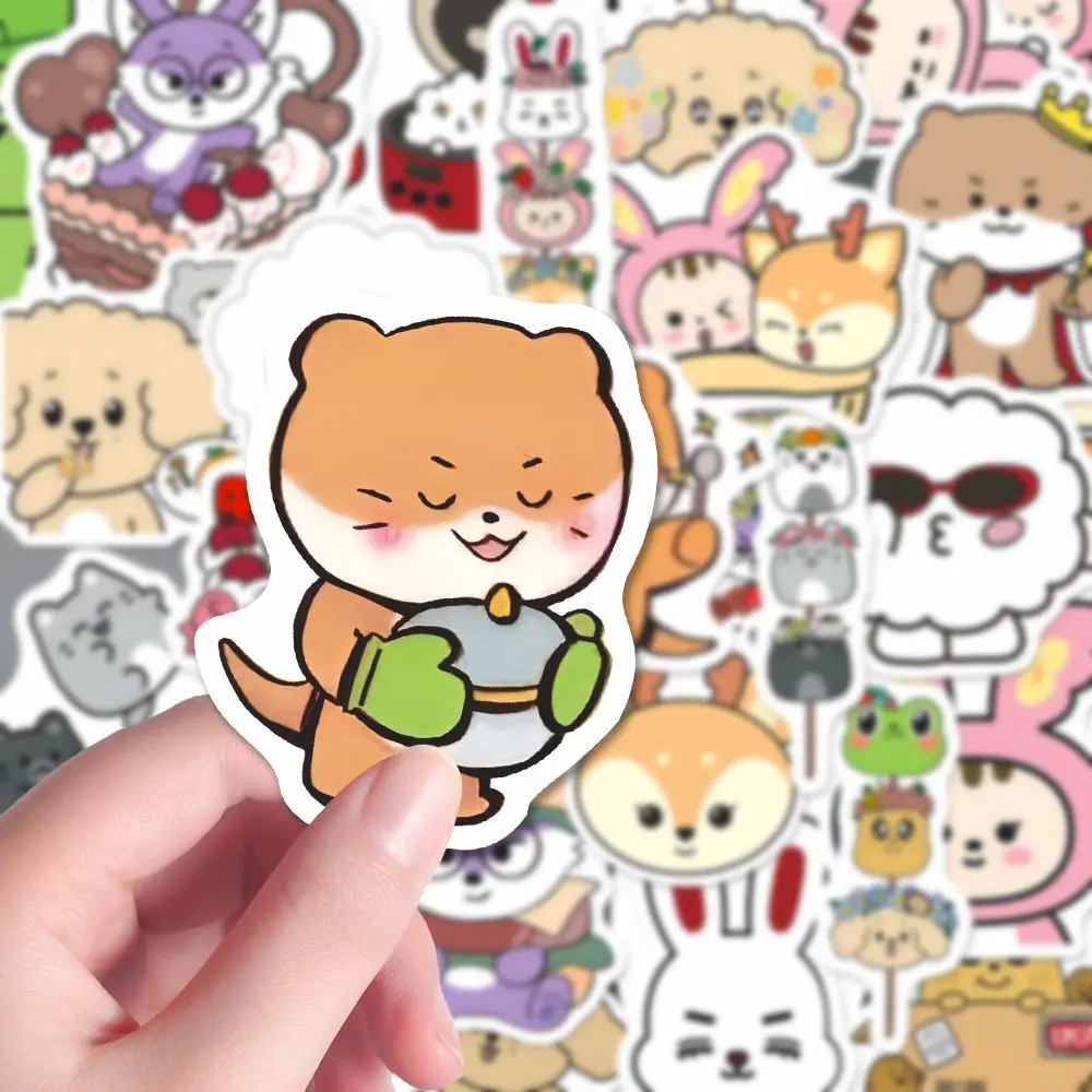 64pcs KPOP Miniteen Animal Plastic Stickers S COUPS JUN DINO WONWOO WOOZI DK MINGYU THE8 SEGKWAN Cute Cartoon Waterproof Sticker