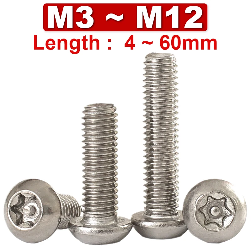 

Anti-disassembly Anti-theft Screw Inner Plum Round Head with Needle Special-shaped Bolt Pan Head 304 Stainless Steel M3M4M5~M12