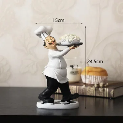 Resin Crafts Chef Statue, Creative Character Ornaments, Home Decoration, Bar, Western Restaurant, Cafe, Cake Shop Decor, VIP Fas