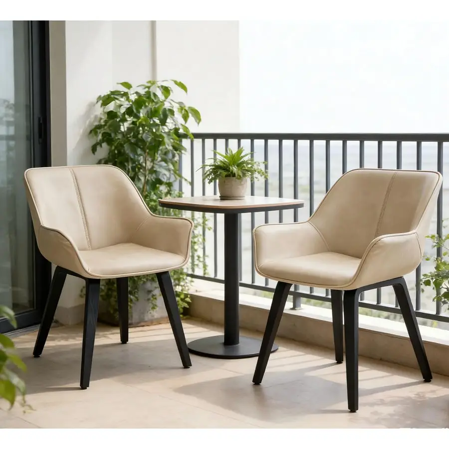 

Dining Chairs Set of 2, 4 amp 6 Faux Leather Accent, Living amp Kitchen Dining Chairs Comfortable Reading Arm Chairs Mid Century