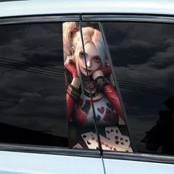 Pegatinas impermeables del pilar B del coche, calcomanías de vinilo con protector solar, decoración divertida para cubrir arañazos, 1 unidad/2 piezas