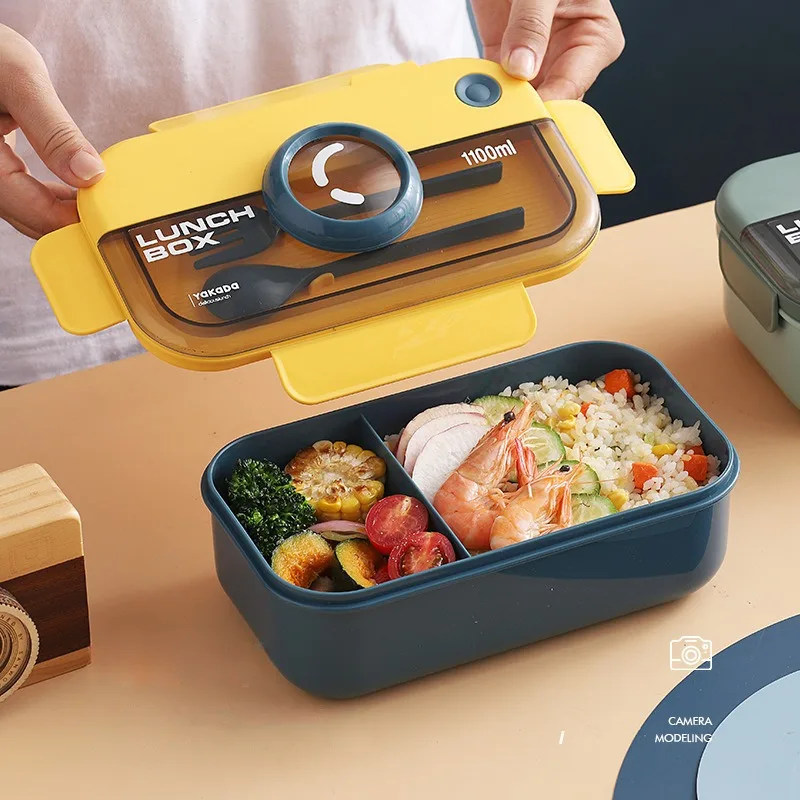 

Creative Student Lunch Box Portable Divided Sealed Plastic Bento Box Office Staff Microwave Lunch Box