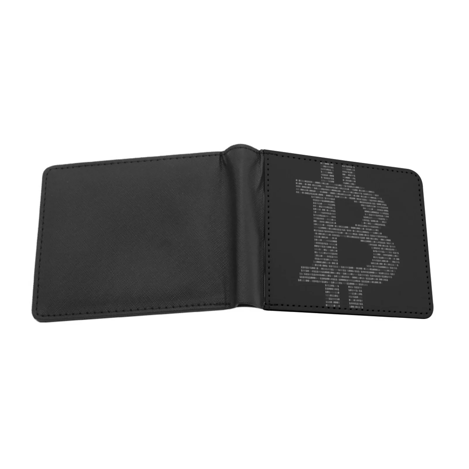 Bitcoin Binary Black Short Men's Wallet Vintage Multifunction Purse Pu Leather Card Money Bitcoin Money Cash Rich Geek Btc