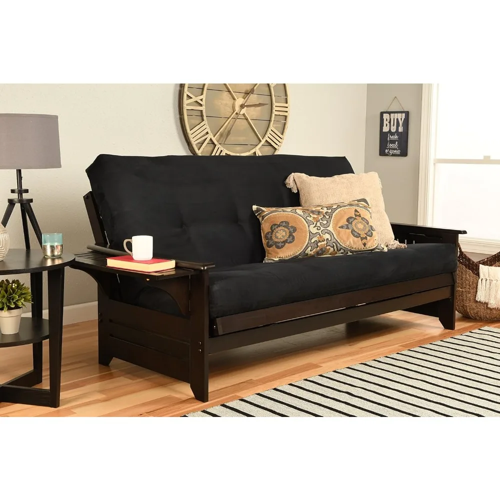 Phoenix Futon, Full, Suede Black Furniture Frames