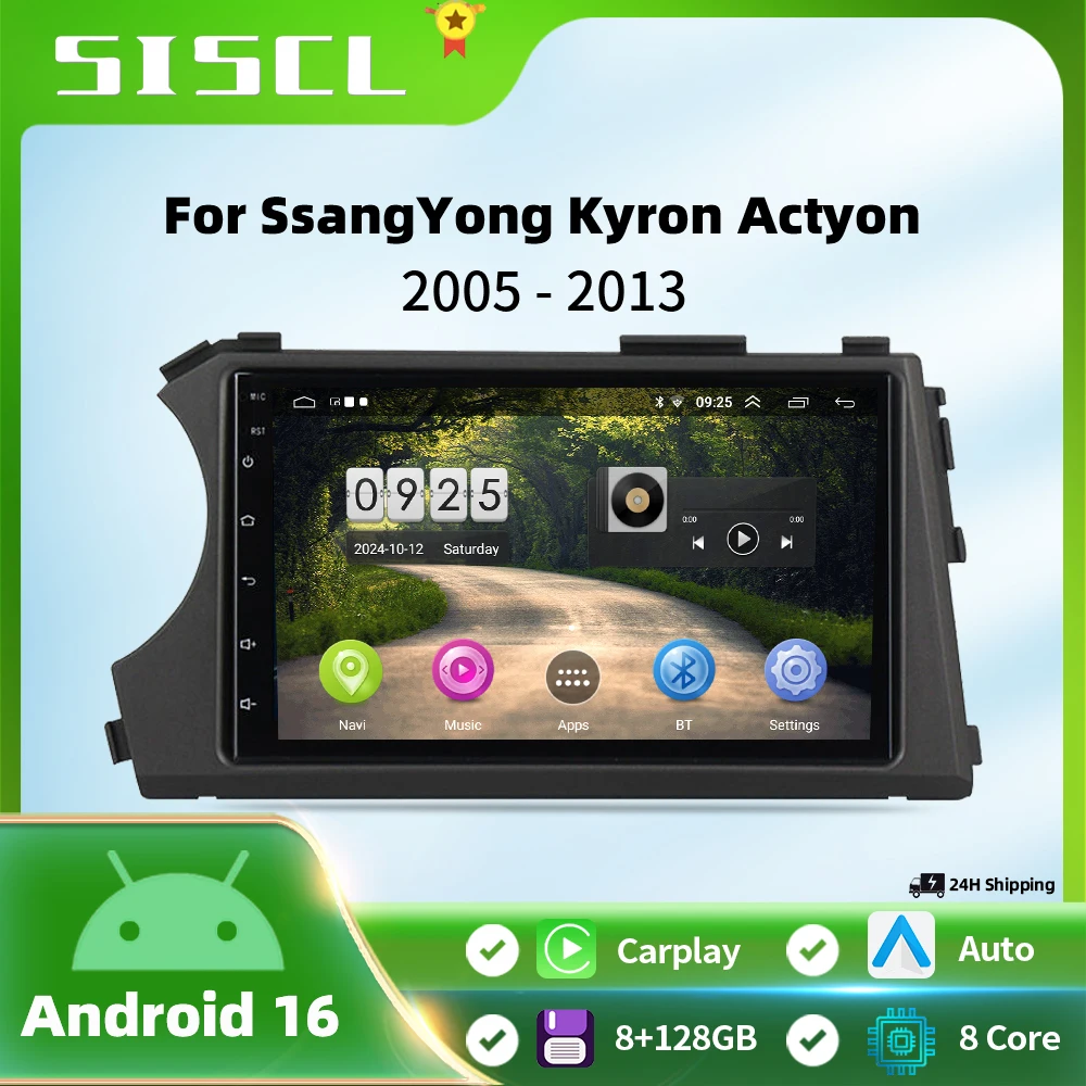 

Android Car Multimedia Stereo For SsangYong Kyron Actyon 2005 - 2013 Radio QLED Player GPS Navigation Carplay Auto HDR No 2din