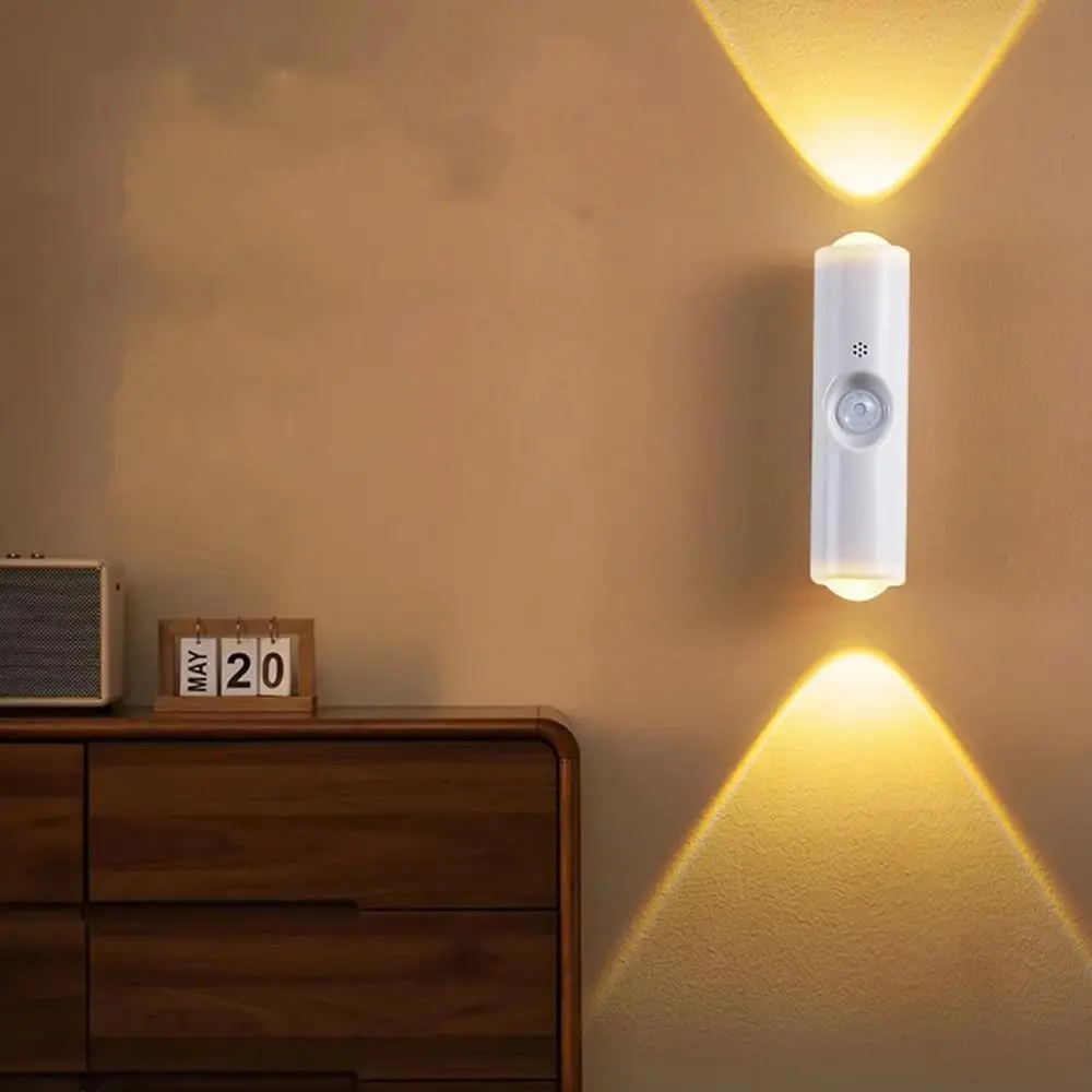 Bezprzewodowa lampka nocna z czujnikiem, 3/7 kolorów, przenośna lampa ścienna LED, ładowalna, magnetyczna naklejka, lampa ścienna RGB z gradientem.