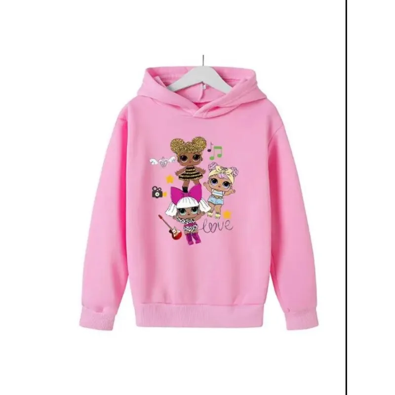Surprise Hot  Doll Girls Kids Spring Autumn Hoodie Shirt Children Baby Cartoon Print Hoody Tops Sweatshirt Casual Wear Clothes image 2