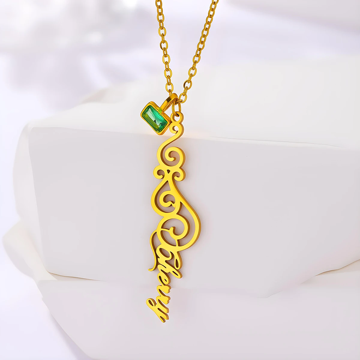 

Подвеска из нержавеющей стали с индивидуальным текстом и цветочным узором Chandler, подарок на День святого Валентина, цепочка на ключицу