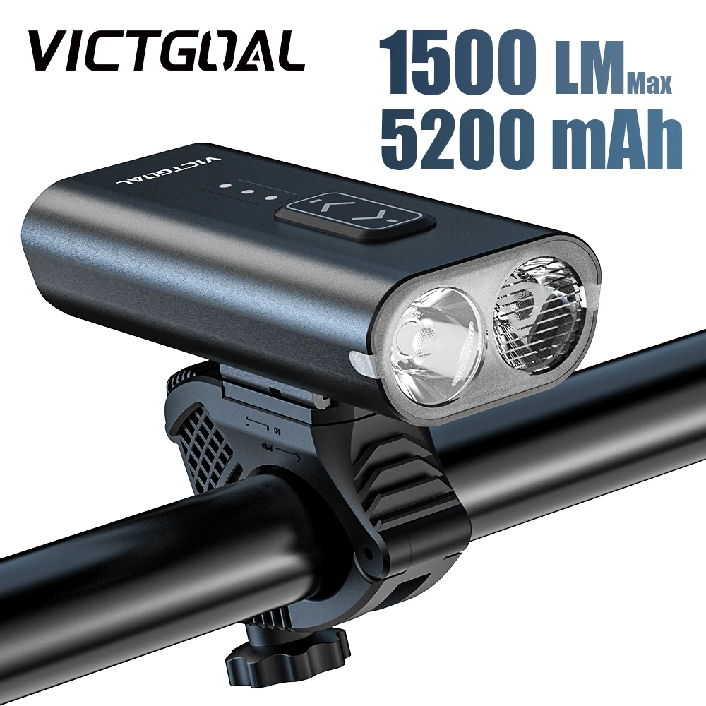 

VICTGOAL Bicycle Light 1500LM LED Waterproof Bike Helmet Headlight MTB Road Bike Handlebar Flashlight Cycling Safety Front Light