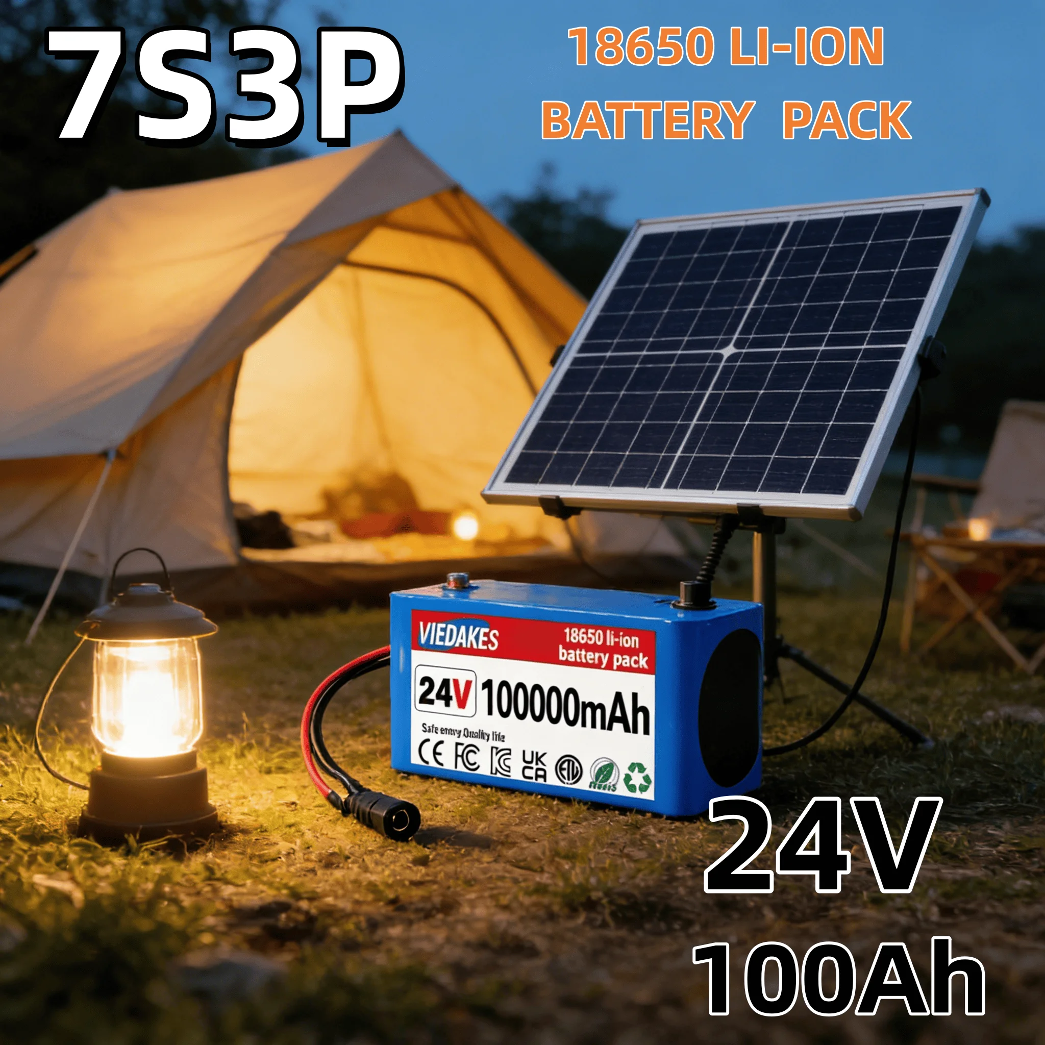 

PremiumNew 7s3p 24V 18650 Lithium Battery Pack - 100000mAh High-Density Cells, Industrial-Grade for Machinery/Instruments