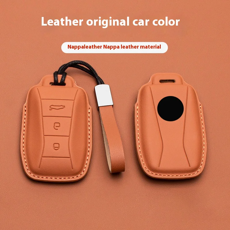 

Leather for Lotus EMIRA 2023-2024 3 Button Car Key Case ICAR Remote Key Cover Fob Keychain Accessories