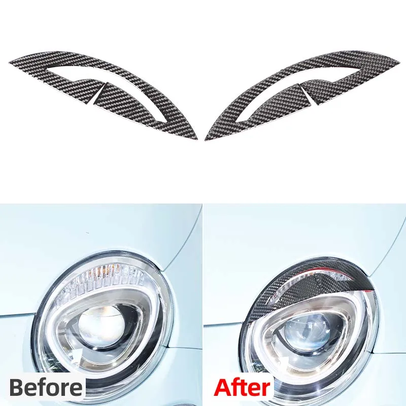 

For 2016+ Fiat 500 headlight eyebrow stickers, car headlight eyebrow decorative stickers, car exterior accessories
