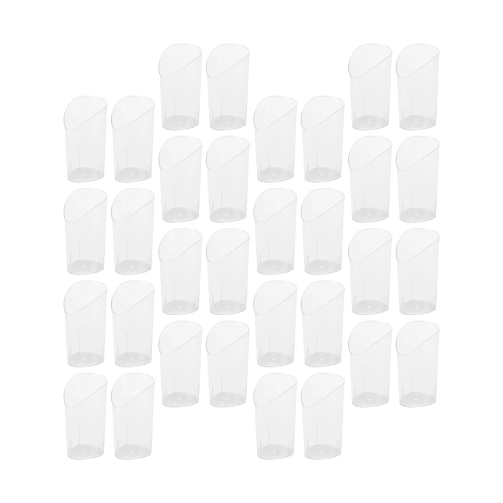 

50pcs Mini Dessert Cups Transparent Hard Plastic Bevel Design For Mousse Pudding Jelly Ice Supplies Portable