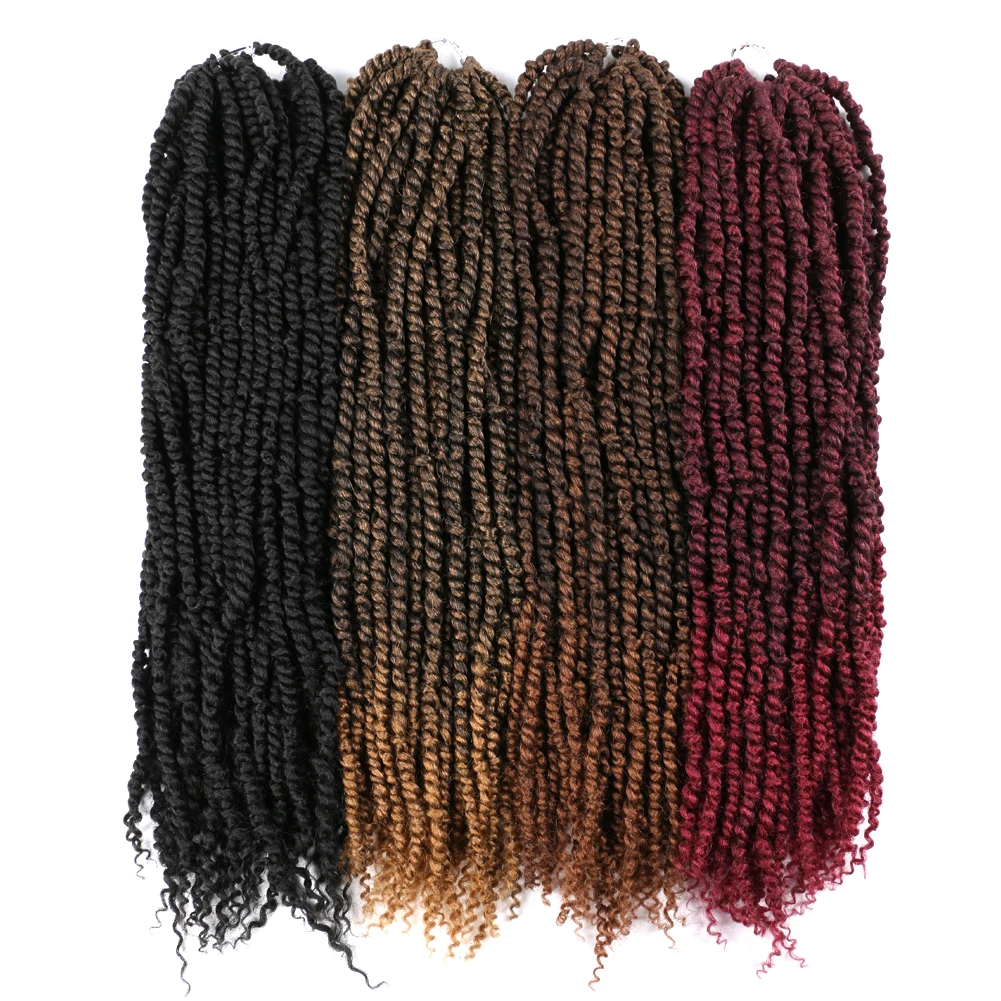 Bellqueen Passion Twist Crochet Hair extensión de cabello trenzado de onda de agua preenrollada para mujer, 24 pulgadas