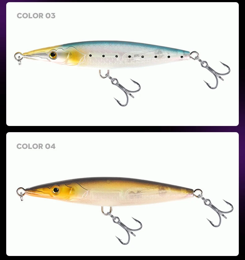YOOFISH Schwimmender Pencil Lure 90mm/110mm/130mm/150mm Weitwurf Topwater Künstlicher Harter Stickbait für Wolfsbarsch und Hecht – Detail 7