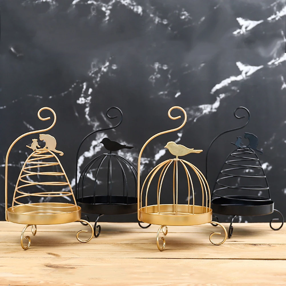 

Metal Bird Cage Ornaments Desktop Decoration Rack Incense Holder Bracket - Table