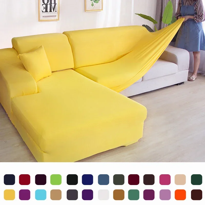 

solid corner sofa covers couch slipcovers elastica material sofa skin protector for pets chaselong cover L shape sofa armchair