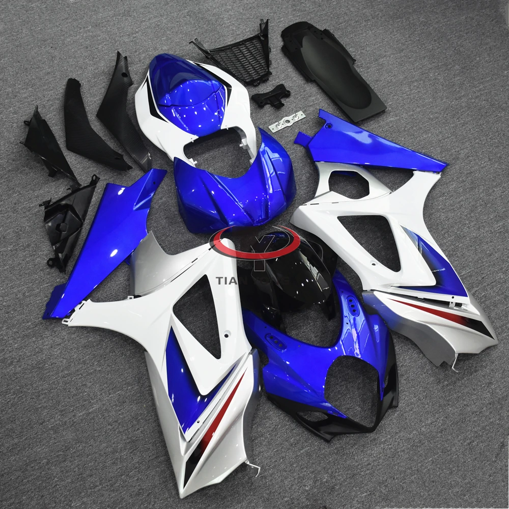 

Motorcycle Fairing Kit For GSXR1000 K7 2007-2008 All bright blue gradient black silver white Bodywork Injection Full Cowling