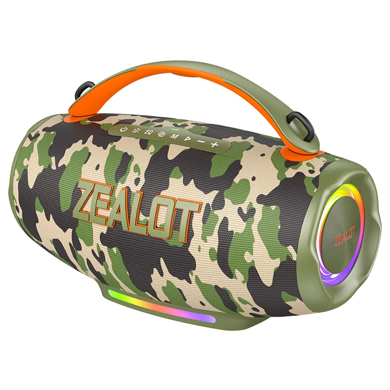 Zealot-s167 100W Draagbare Bluetooth Speaker Buitenspeaker Bluetooth 5.4 met IPX6 Waterdichtheid, 12 uur speeltijd, voor kamperen en wandelen
