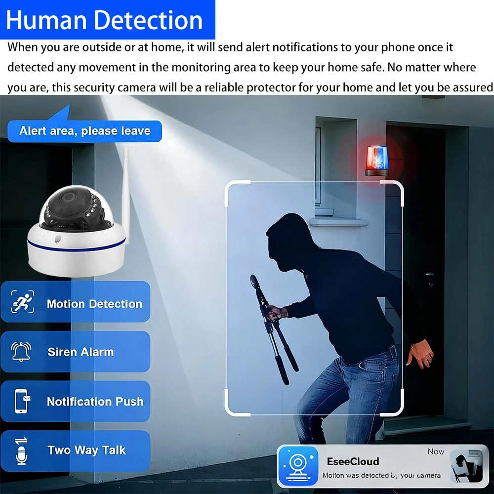 16CH NVR 5MP  Audio Wireless CCTV System Wifi Dome IP Camera System Security Human Detection IP Video Surveillance Set EseeCloud