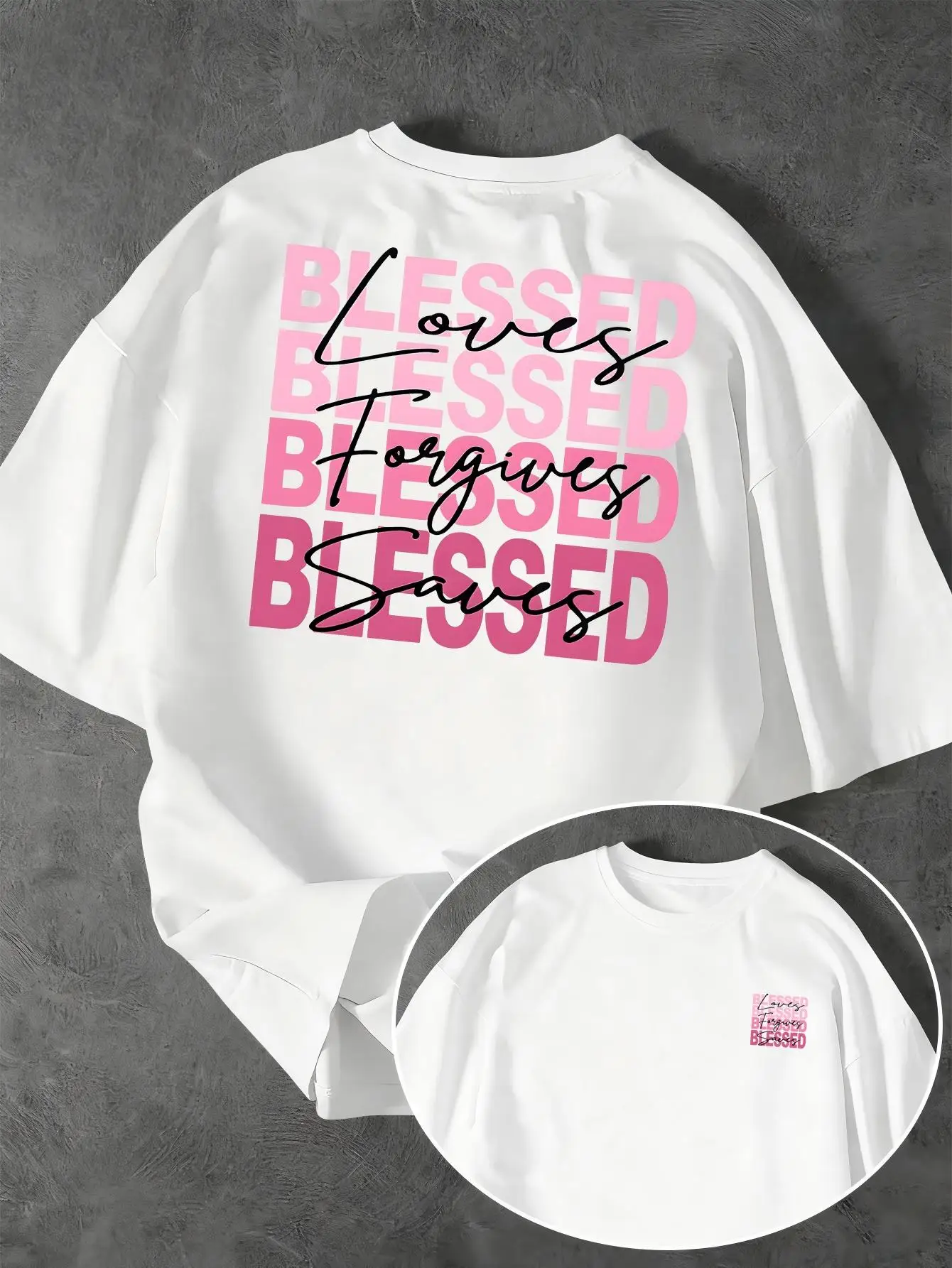 Jesus Saves Blessed T-Shirt Christian Quote Graphic Tee Summer Casual Short Sleeve Faith Inspired Religious Streetwear Top