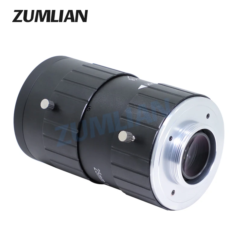 ZUMLIAN C Mount lens 1.4 Inch 25mm Camera Lens for Machine Vision 45MP F2.8-F16 Manual Iris Lens High Resolution Cameras
