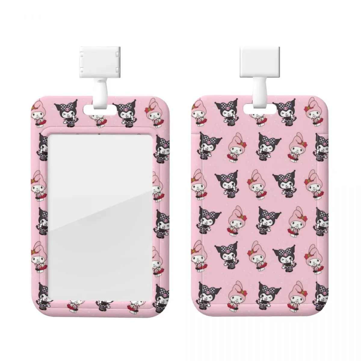 

Custom Kuromi Cartoon Manga ID Badge Holders Hospitals Card Holder Unisex Neck Lanyard Credit Card Holders Neck Strap