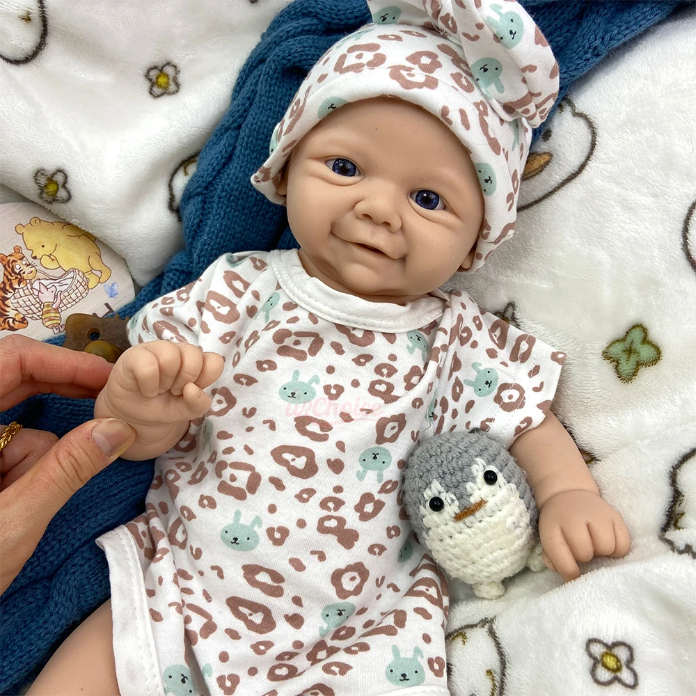 Adorable Open Eyes Vivienne 43cm Handmade Silicone Reborn Baby Anatomically Correct Soft Lifelike Display Prop for Photography