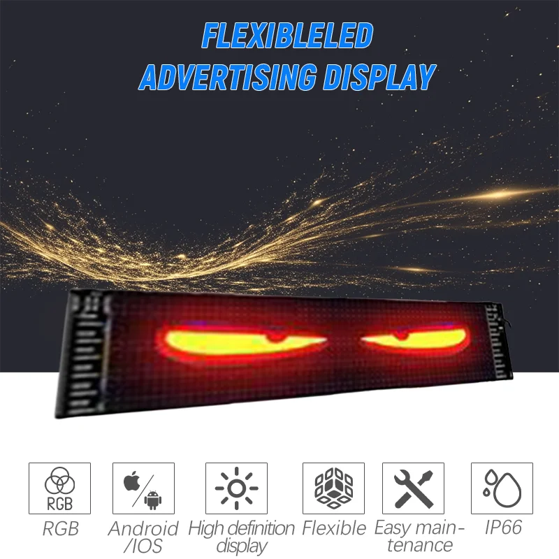 علامات سيارة LED صغيرة علامة رقمية LED مرنة للتحكم في تطبيق بلوتوث علامة LED قابلة للبرمجة