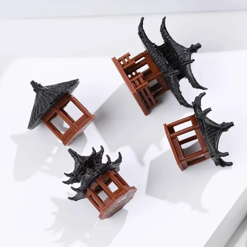 مصغرة معبد بونساي معبد صغير تمثال ديكور المشهد الصغير سداسية جناح تمثال جناح صغير حلية زن صغير