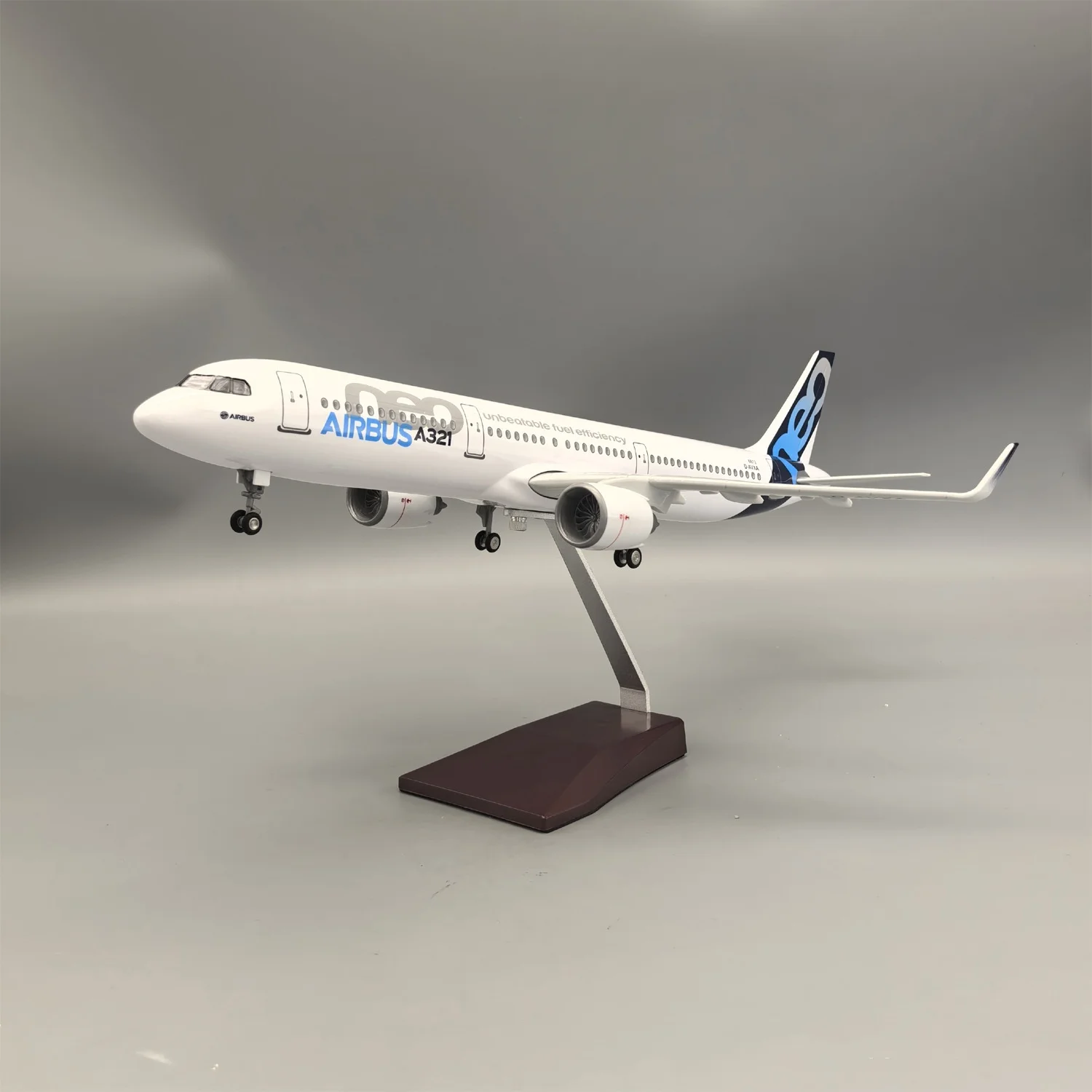 44CM Model Airplanes A321 Neo Prototype 1/100 Scale Plane Model with LED Light (Touch or Sound Control) for Collections Decor