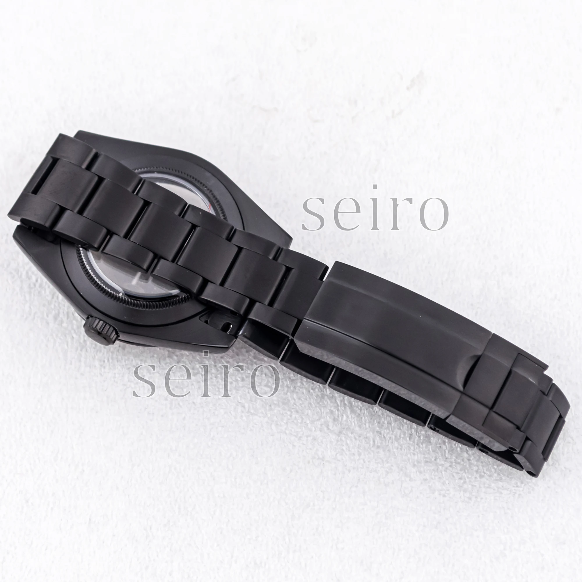 36MM/39MM NH35 Watch Case Oyster Strap Sapphire Glass Black Watch Parts 10ATM Waterproof for Datejust NH36 Movement Replacements