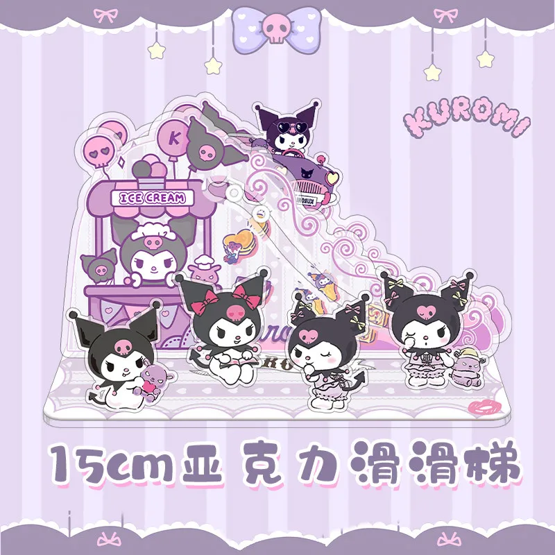 Cute Sanrio Anime Acrylic Slide Kuromi MyMelody Era Youth Group Acrylic Standing Card Decoration