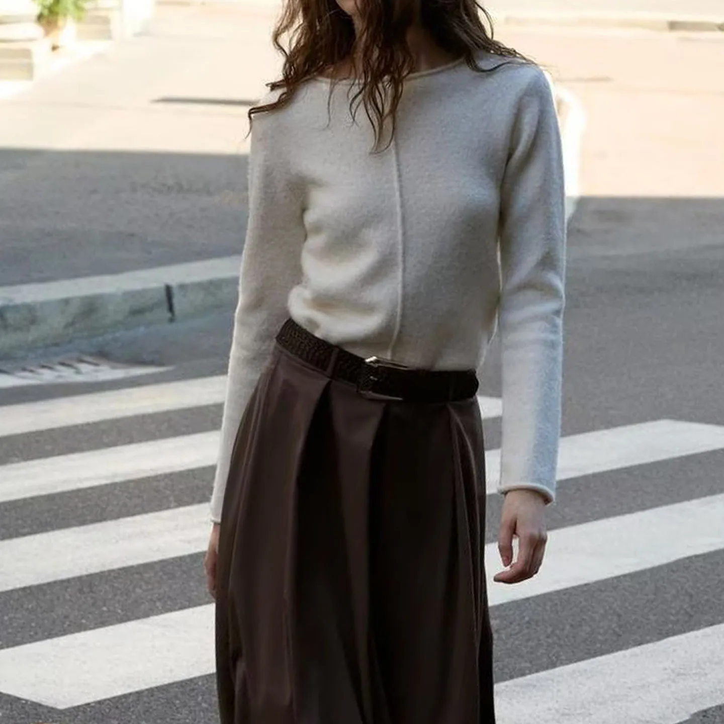 Z Zachte gebreide damessweater Faionable Veelzijdig Geribbeld rond Ne ort Sve Long Sve Kleur Herfst Winter