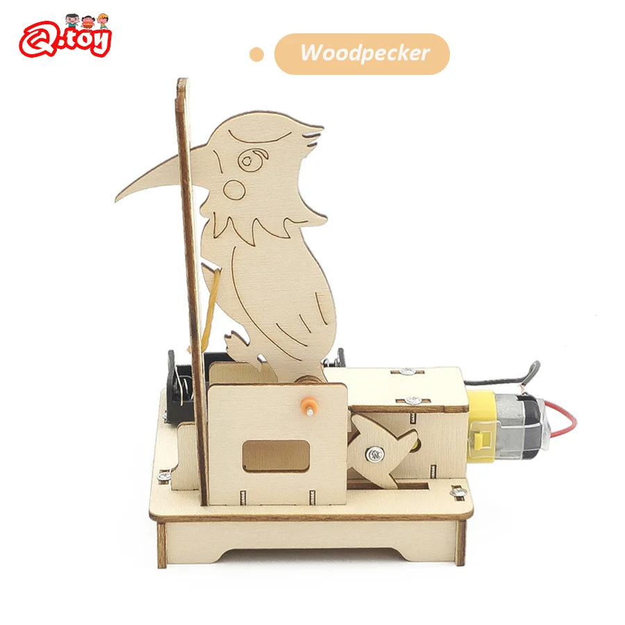 

DIY Woodpecker Assemble Model Science Toys Children Technologia Experimental Tool STEM Kit Learning Educational Wooden Puzzle